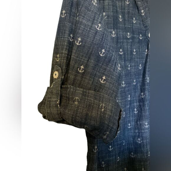 Hatley Chambray Anchor Shirt Size S/P - Picture 3 of 5